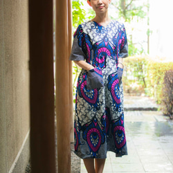 ギテンゲワンピースドレス　‐アフリカの布ギテンゲで作ったワンピース（20GOPD03） 8枚目の画像