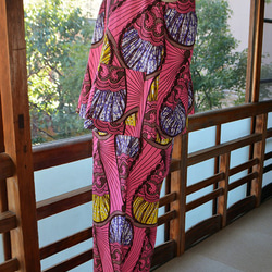 ギテンゲワイドパンツ　‐アフリカの布キテンゲで作ったワイドパンツ（20GWPB02） 6枚目の画像