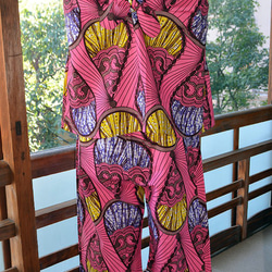 ギテンゲワイドパンツ　‐アフリカの布キテンゲで作ったワイドパンツ（20GWPB02） 7枚目の画像