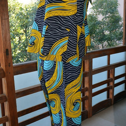 ギテンゲワイドパンツ　‐アフリカの布ギテンゲで作ったワイドパンツ（20GWPB03） 6枚目の画像