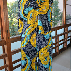 ギテンゲワイドパンツ　‐アフリカの布ギテンゲで作ったワイドパンツ（20GWPB03） 7枚目の画像