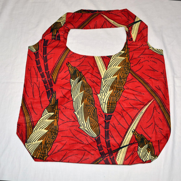 ギテンゲショッピングバッグ　‐アフリカの布ギテンゲで作ったショッピングバッグ（20GSB01） 1枚目の画像