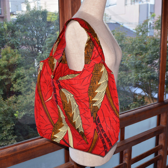 ギテンゲショッピングバッグ　‐アフリカの布ギテンゲで作ったショッピングバッグ（20GSB01） 5枚目の画像