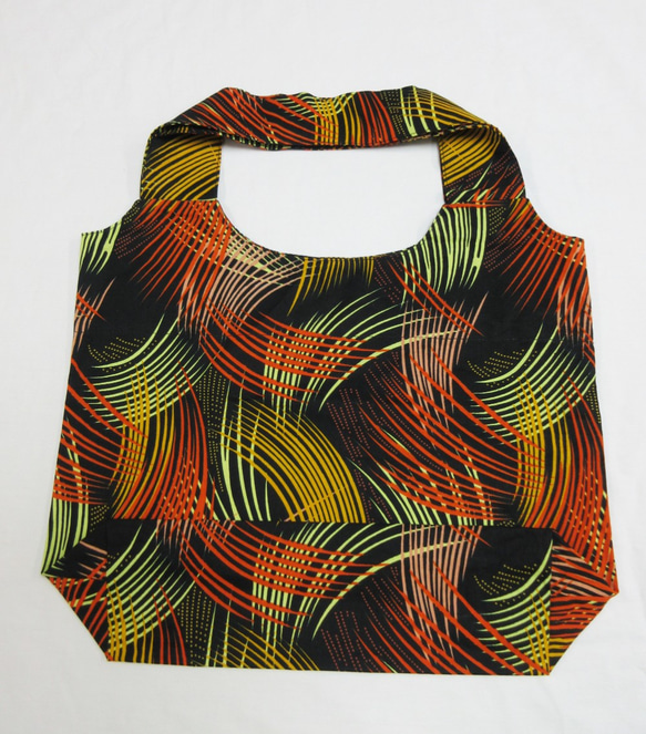 ギテンゲショッピングバッグ　‐アフリカの布ギテンゲで作ったショッピングバッグ（21GSB08） 2枚目の画像