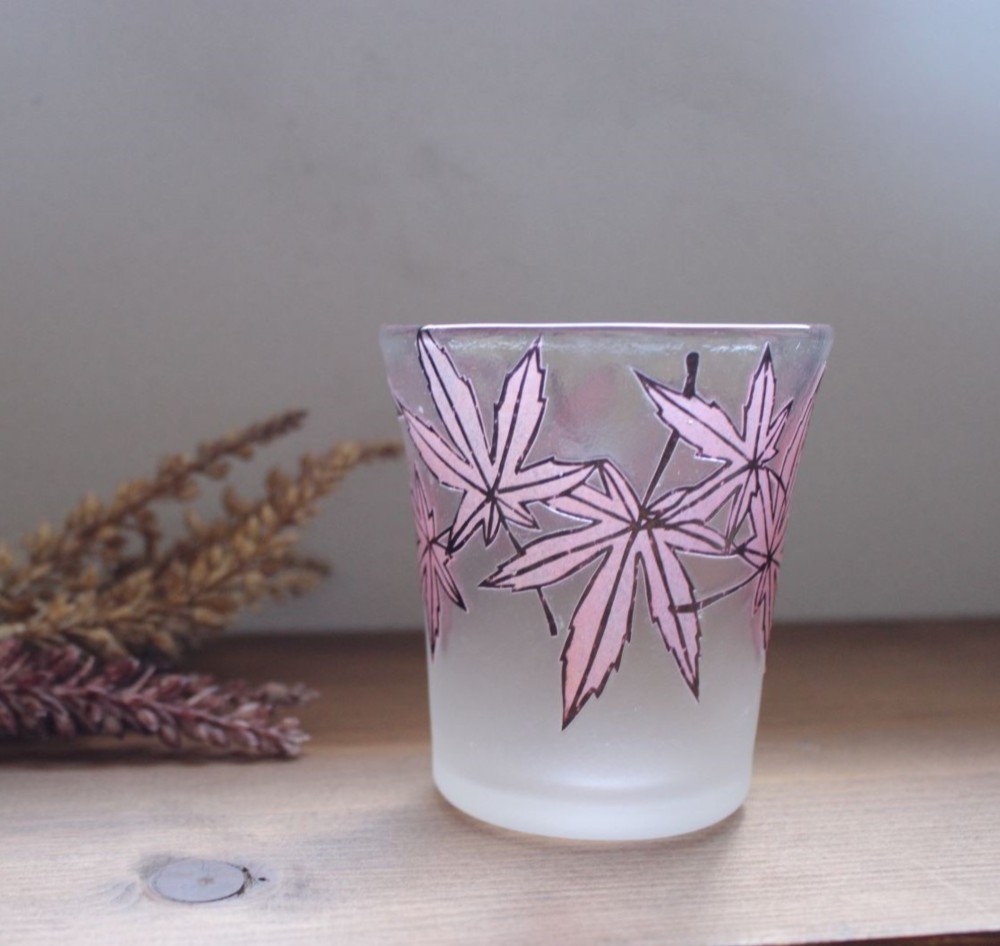 紅葉グラス　　ガラス　グラス　モミジ
