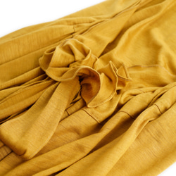 Brown Yellow Ruffled Detail Dress (Also have Black Color) 3枚目の画像