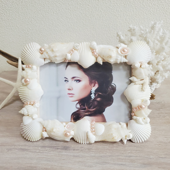 貝殻のフォトフレーム L版 