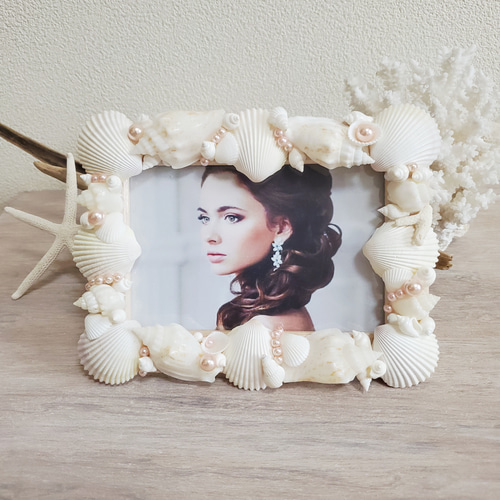 貝殻のフォトフレーム L版 
