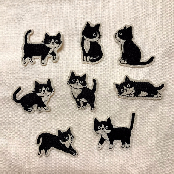 選べる♪はちわれ猫のコットンリネン布マスク レディースサイズ ◎綿麻 10枚目の画像