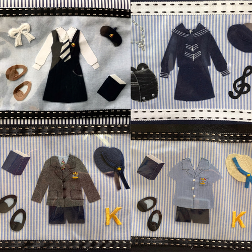 【オーダーメイド】入園入学グッズ　黒星柄✖️黒 オーダーメイド】入園入学グッズ黒星柄✖️黒