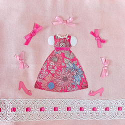 ○ピンクのお姫様○レッスンバッグと操着袋2点セット リボン フラワー ハイヒール プリンセスセット 3枚目の画像
