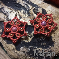 Macrame earring/Rhodenite 1枚目の画像