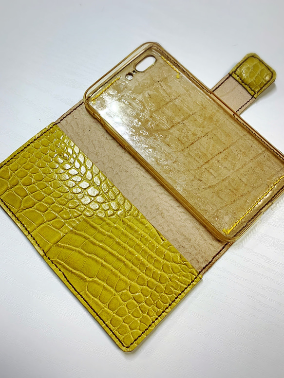 (受注作成)スマホ　iPhoneカバー　クロコ型 3枚目の画像