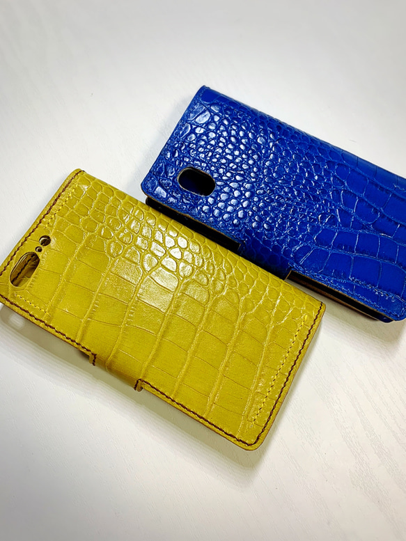 (受注作成)スマホ　iPhoneカバー　クロコ型 5枚目の画像