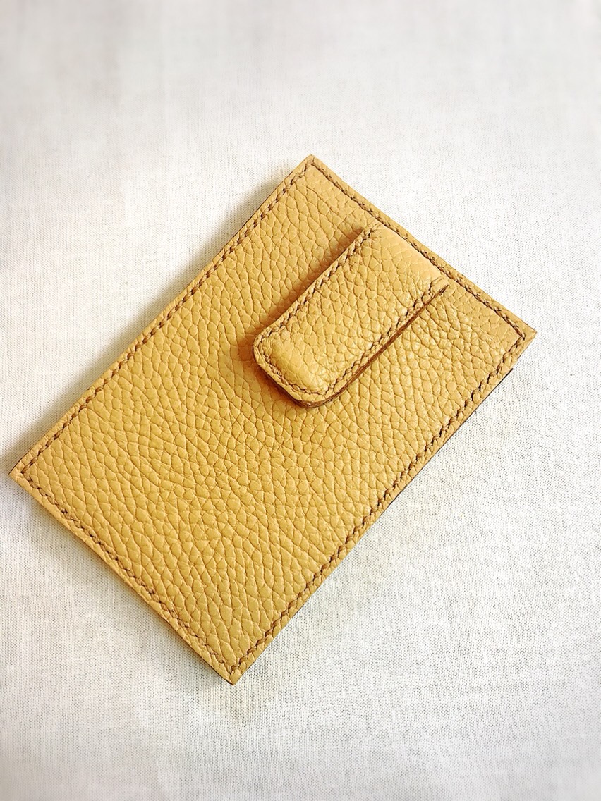 (受注作成)マネークリップ付きカードケース☆イタリアンレザーADRIA