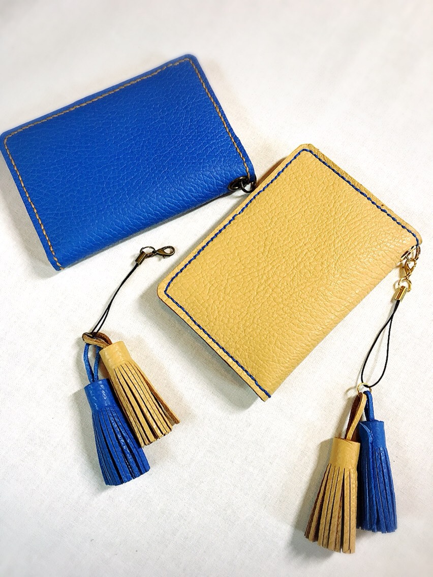 (受注作成)パスケース、免許証ケースADRIA  Champagne/Freshy