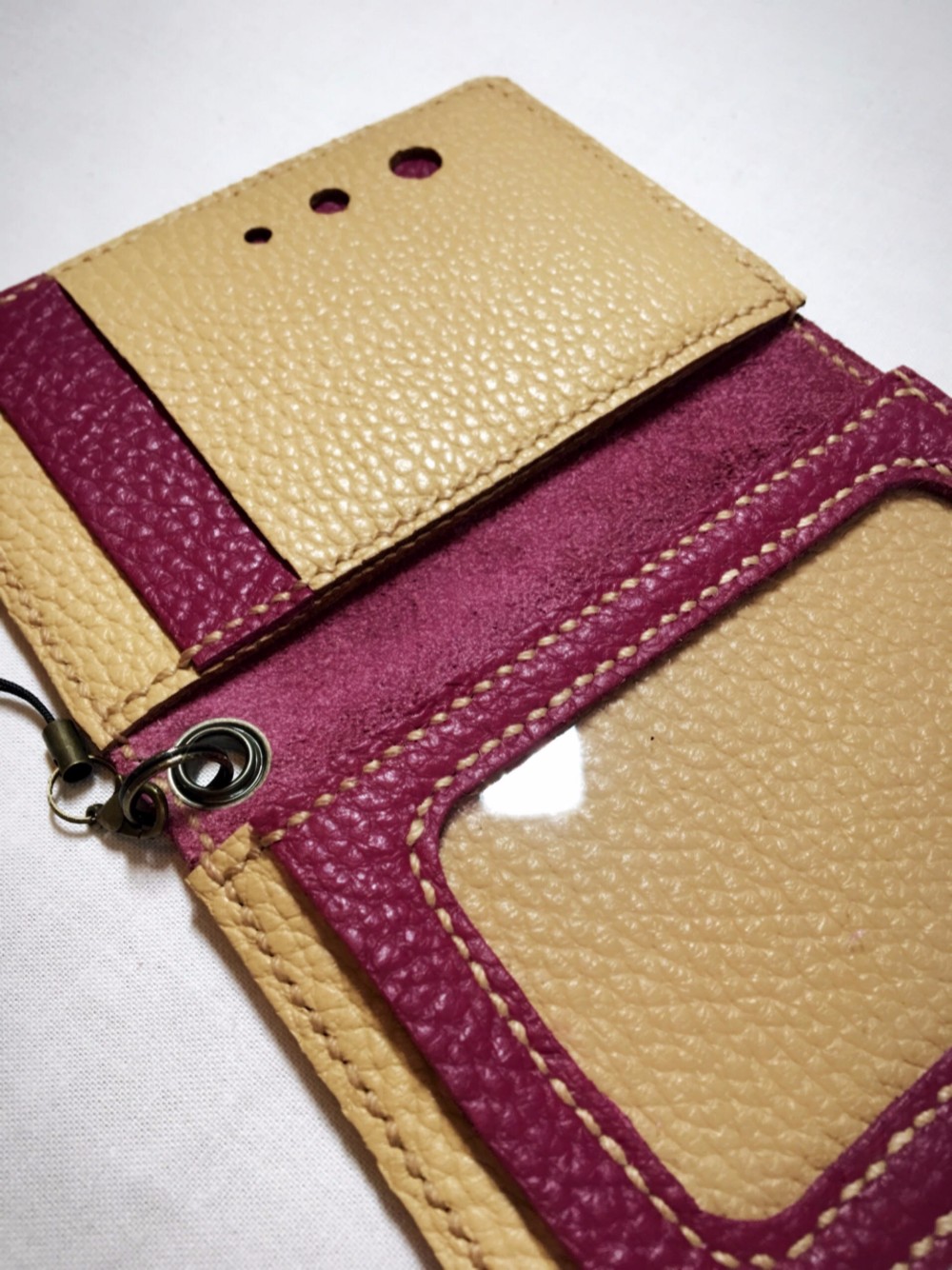 （受注作成）パスケース、免許証ケースADRIA Champagne/Dahila