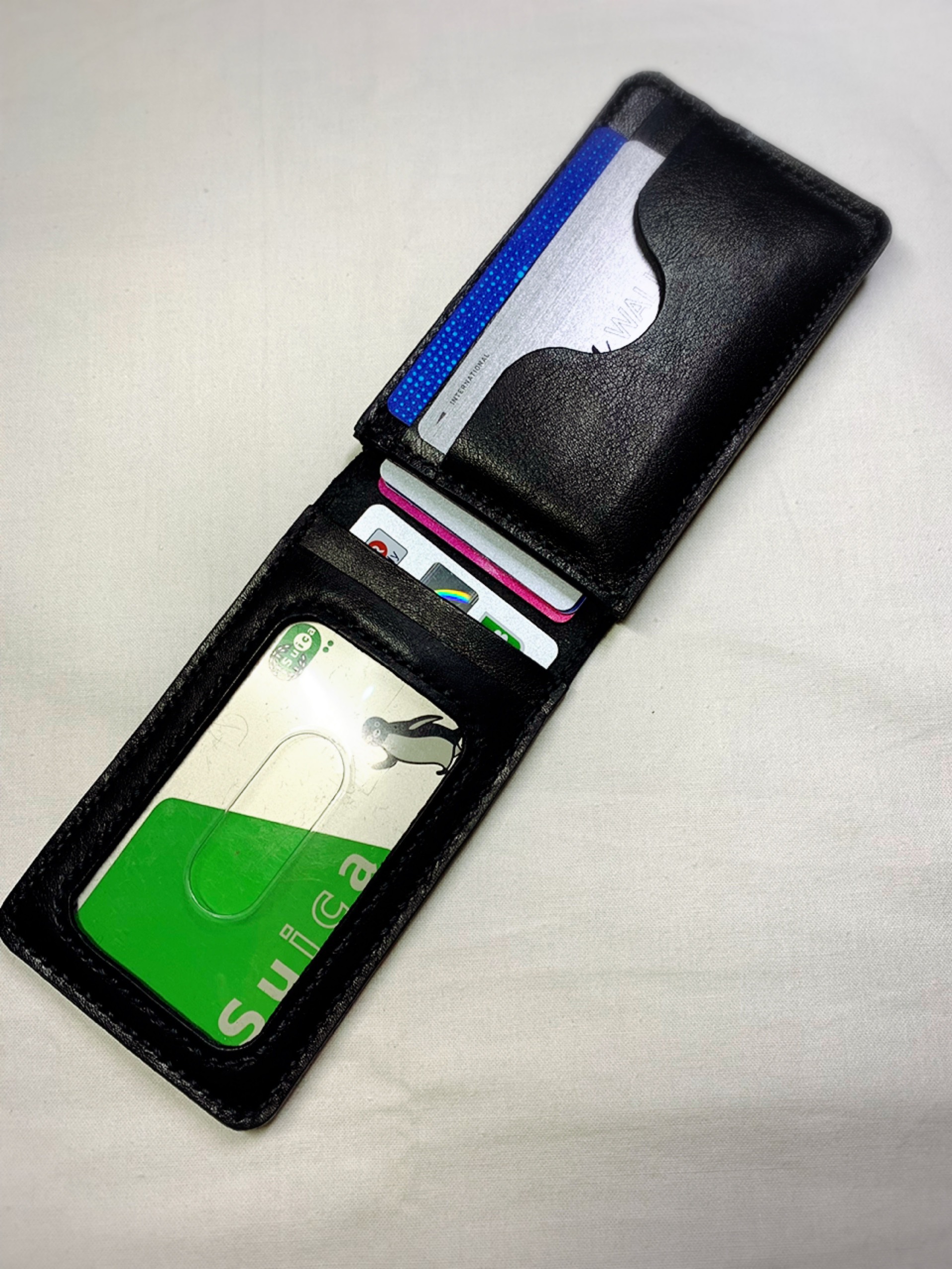 （受注作成）パスケース横開きマチ付き黒