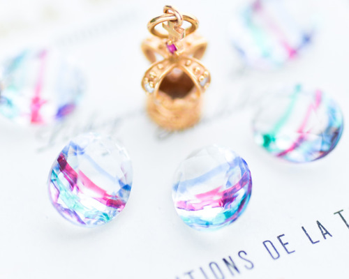 アンティーク　アイリスガラス　スクエア　パーツ　レインボーガラス ヴィンテージアイリスガラス特集 - nichinichi