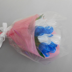 チューリップの花束（青・白）インテリア・プレゼント用 4枚目の画像