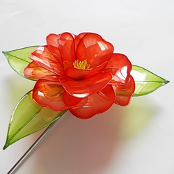 さざんかの花（紅）のかんざし　 7枚目の画像
