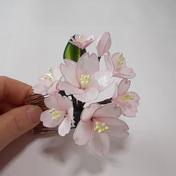 桜（淡桃）のかんざし・コーム　 5枚目の画像
