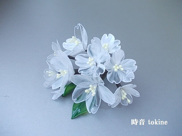 櫻花的髮夾梳子（白蘭花） 第4張的照片
