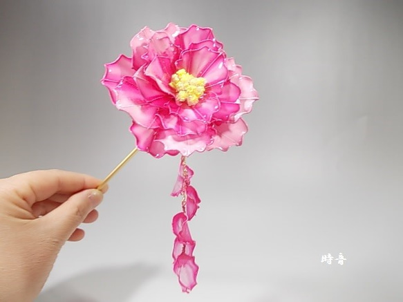 牡丹の花（小）簪　一本挿し 1枚目の画像