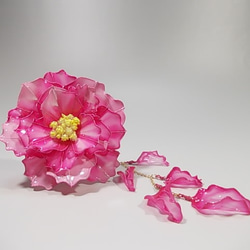 牡丹の花（小）簪　一本挿し 6枚目の画像