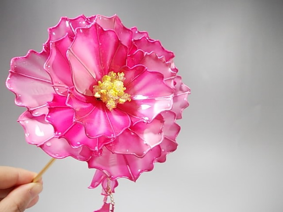 牡丹の花（大）簪　一本挿し 2枚目の画像