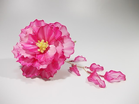 牡丹の花（大）簪　一本挿し 6枚目の画像