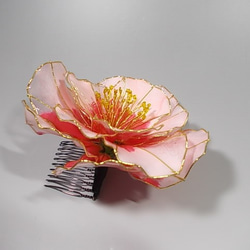 花牡丹（粉紅色）梳·簪 第2張的照片