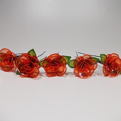 玫瑰·玫瑰（紅色）頭飾U型針5件套 第5張的照片