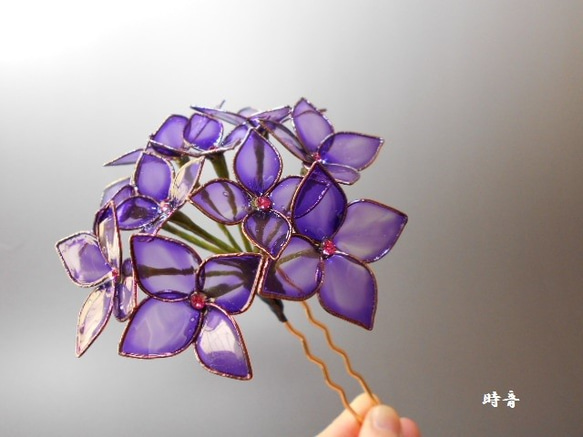 紫陽花（Violet）簪 1枚目の画像