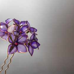紫陽花（Violet）簪 3枚目の画像