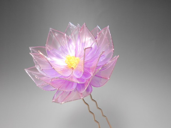 蓮の花（藍花）かんざし　変わり花 4枚目の画像