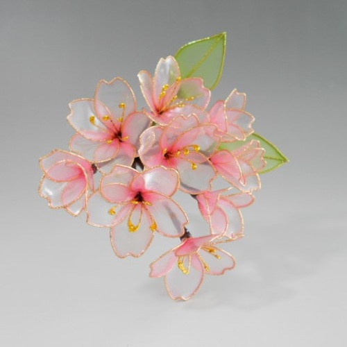 レモンの☆髪飾り☆シニョン花巻 かんざし 髪飾り 繊細な煌めき ゴールド × 象牙調 白系 桜