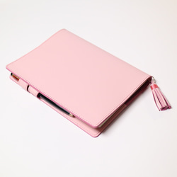 牛革 薔薇型押し ローズピンク × パール A5 手帳カバー　ほぼ日手帳　カズン 牛革 薔薇型押し ローズピンク × パール A5 手帳カバー ほぼ日手帳 カズン