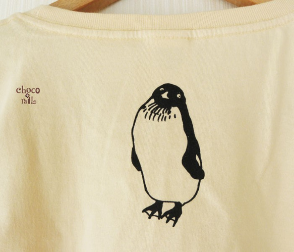 泳いでる！ペンギンTシャツ ナチュラルベージュ 3枚目の画像