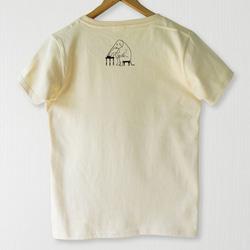 サーカスゾウさんイラストTシャツ　モノクロ 3枚目の画像