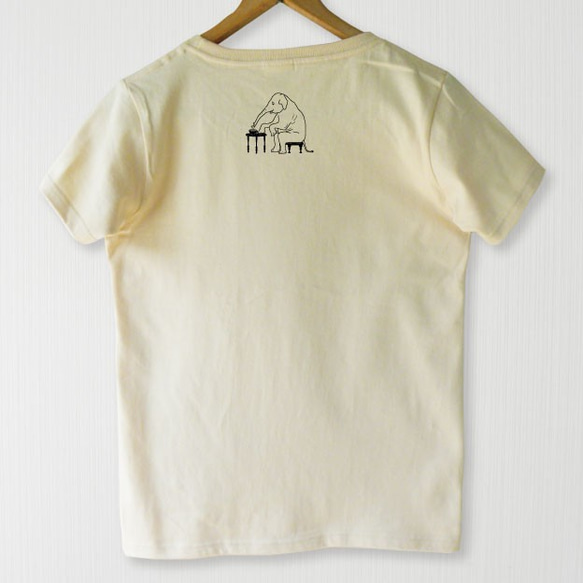 サーカスゾウさんイラストTシャツ　モノクロ 3枚目の画像