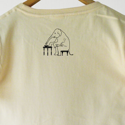サーカスゾウさんイラストTシャツ　モノクロ 4枚目の画像