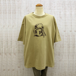 ぶたカフェ  ビッグシルエットTシャツ カーキ 3枚目の画像