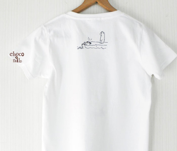 [汗染みが目立ちにくい真っ白 綿100％ Ｔシャツ] 無敵ペンギン 白 ホワイト レディース メンズ ｔシャツ 4枚目の画像