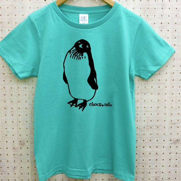 無敵ペンギン Tシャツ （ミントブルー）S 2枚目の画像
