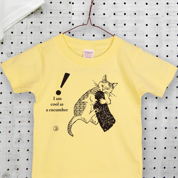 親子Tシャツセット  猫と熊（キッズTは白・黄色選べます） リンクコーデ2020 4枚目の画像