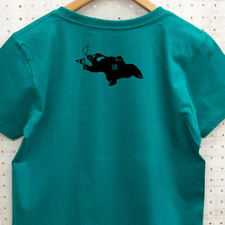 サーカス マレー熊Tシャツ グリーン（インク黒） 4枚目の画像