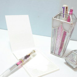 香水瓶風 ステンドグラス ペンスタンド 4枚目の画像