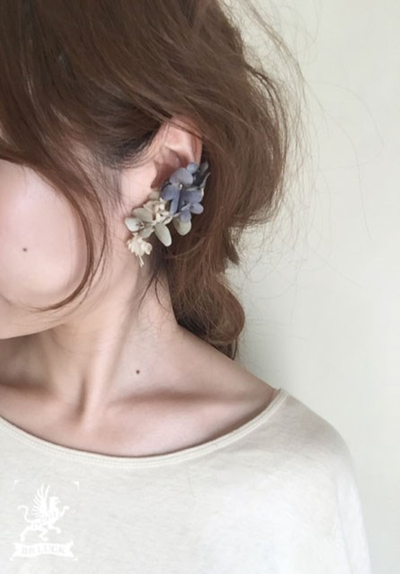 earring 【　布花ドライフラワーイヤリング　】 5枚目の画像