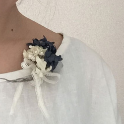 corsage 　【　布花コサージュ ＊ marguerite　＆　lily of the valley 　】 5枚目の画像